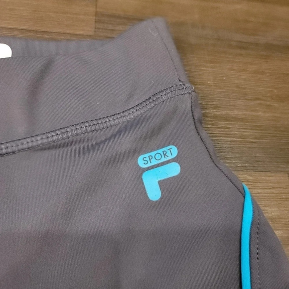 FILA SPORT Workout Leggings Activewear Gray Blue Sports Gym Girls Size L 14 - Picture 3 of 8